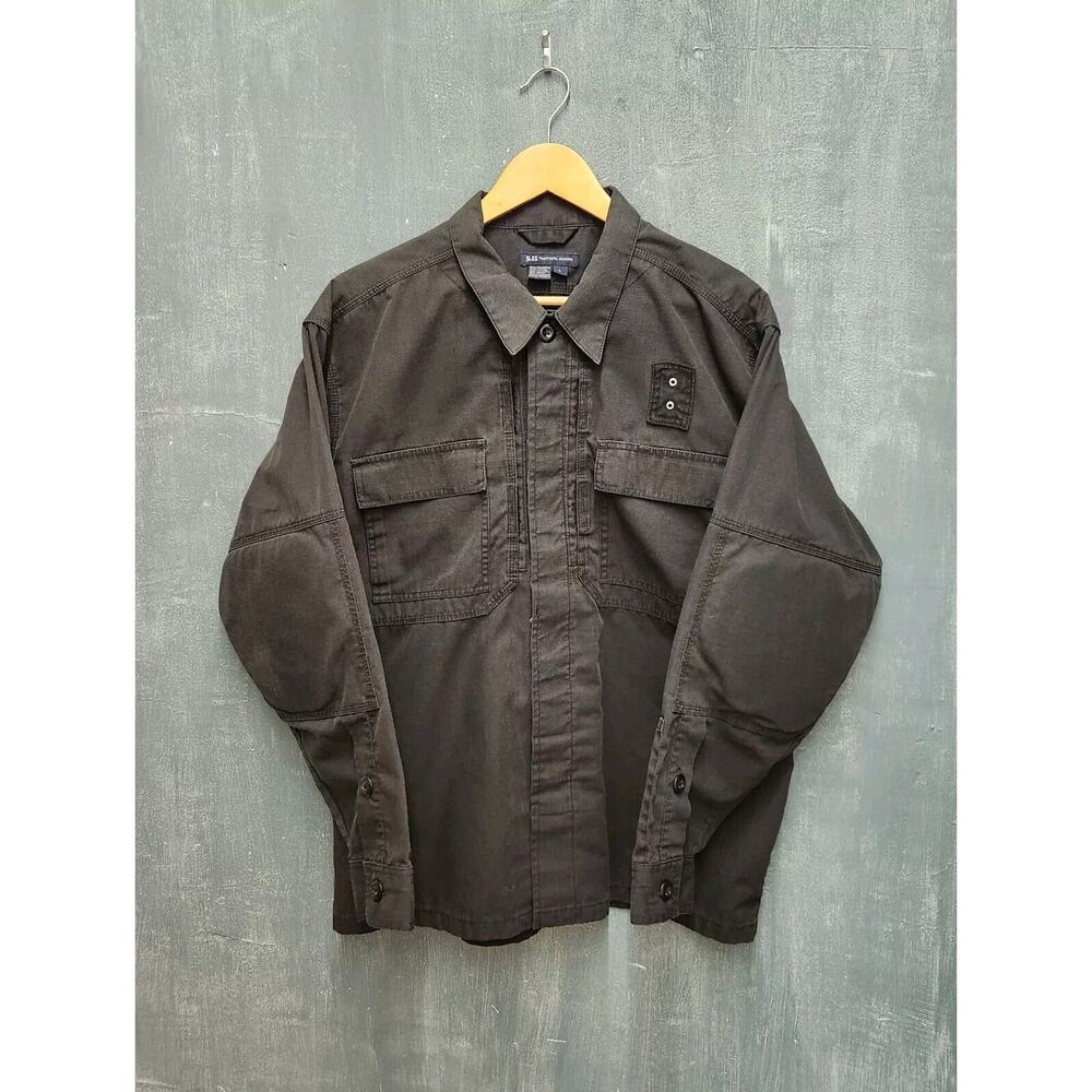 5:11 Tactical Long Sleeve Button Up Workwear Outdoor Shirt Large Padded Elbow